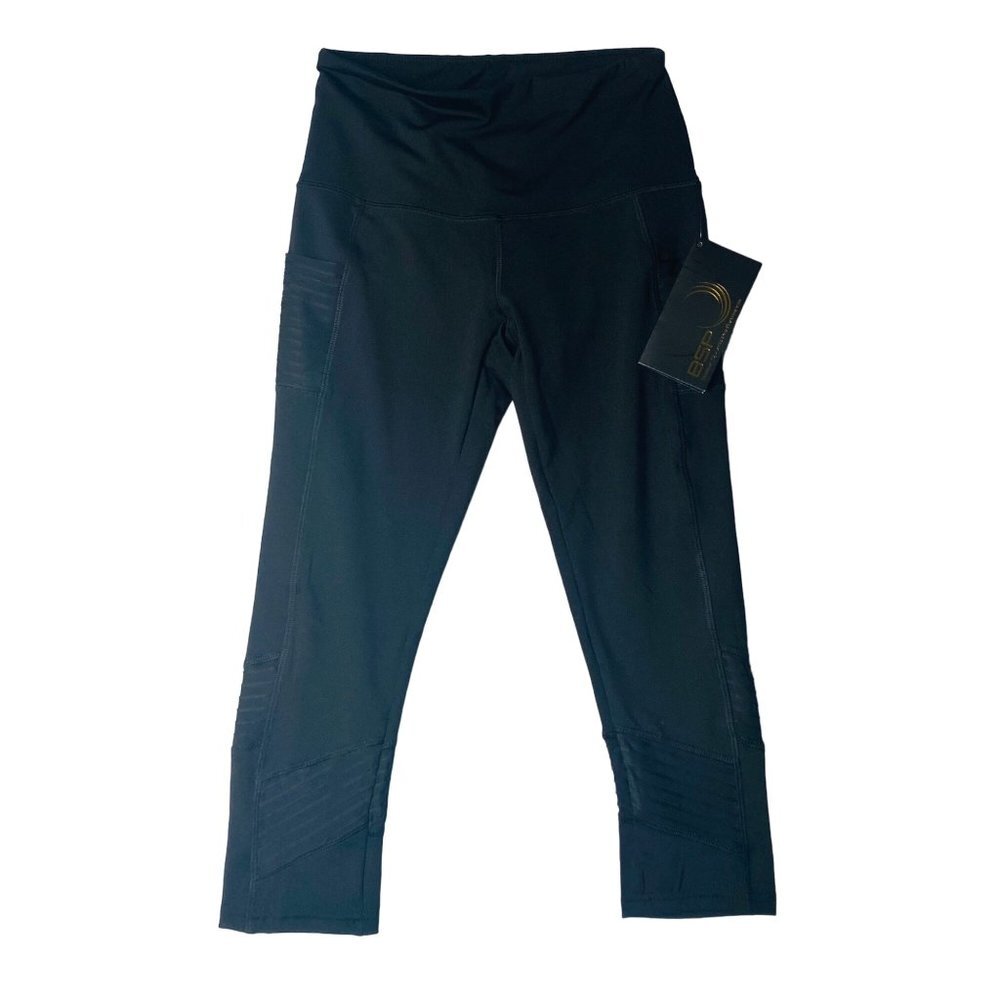 BSP‎ Better Sports Performance Women Black Athletic Leggings Pants Sz Small NEW